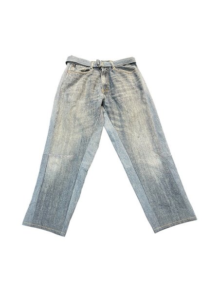 画像1: SEEALL RECONSTORUCTED BELT BAGGY PANTS（再構築商品） (1)