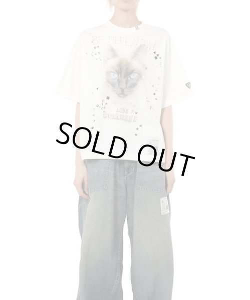 画像3: Maison MIHARA YASUHIRO　Cat Printed Embellished Distressed T-Shirt (3)