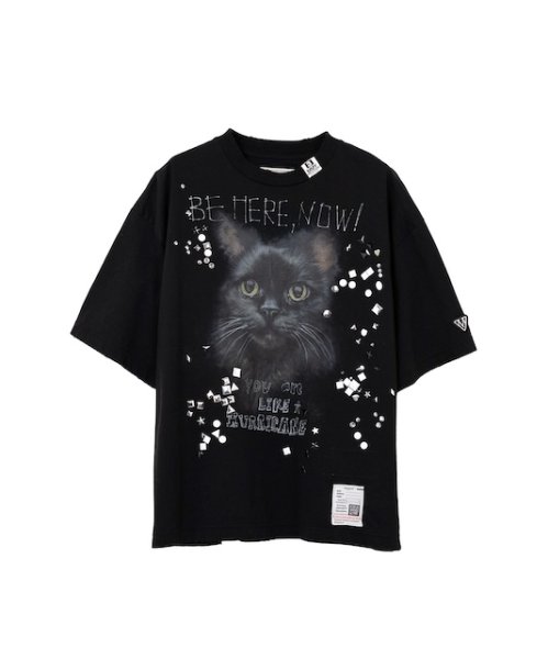 画像1: Maison MIHARA YASUHIRO　Cat Printed Embellished Distressed T-Shirt (1)