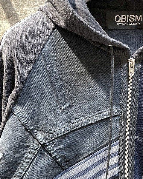 画像3: QBISM REMAKE DENIM DOCKING HOODIE (3)