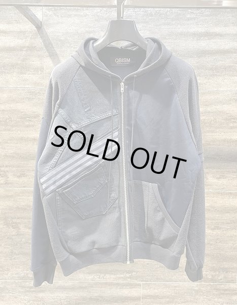 画像1: QBISM REMAKE DENIM DOCKING HOODIE (1)