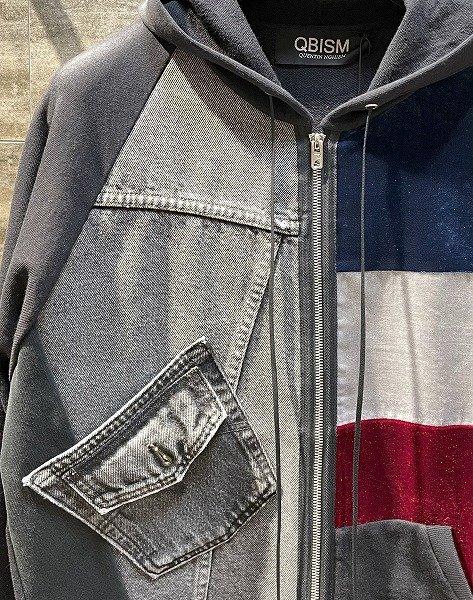 画像3: QBISM REMAKE DENIM DOCKING HOODIE (3)