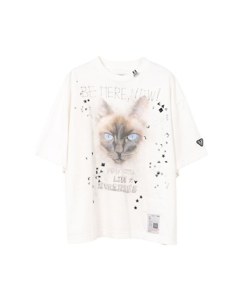 画像1: Maison MIHARA YASUHIRO　Cat Printed Embellished Distressed T-Shirt (1)