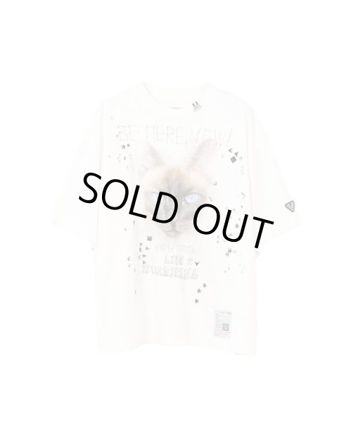 画像1: Maison MIHARA YASUHIRO　Cat Printed Embellished Distressed T-Shirt (1)