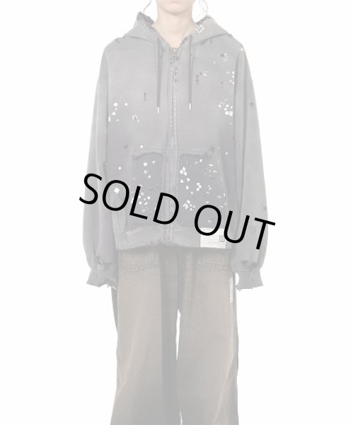 画像3: Maison MIHARA YASUHIRO　Sun Faded Like Embellished Zip-up Hoodie (3)