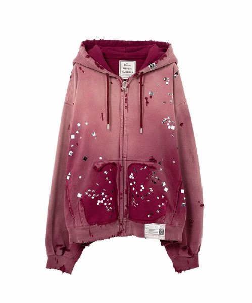 画像1: Maison MIHARA YASUHIRO　Sun Faded Like Embellished Zip-up Hoodie (1)