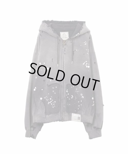 画像1: Maison MIHARA YASUHIRO　Sun Faded Like Embellished Zip-up Hoodie (1)