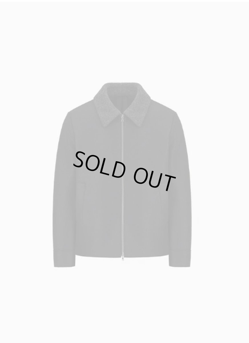 画像1: HARRIS WHARF LONDON  GOLF JACKET PRESSED WOOL AND BOUCLE (1)