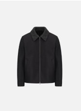 画像1: HARRIS WHARF LONDON  GOLF JACKET PRESSED WOOL AND BOUCLE (1)