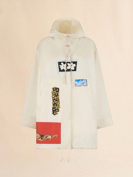 画像1: MARNI  クリーム タフタパーカー (1)
