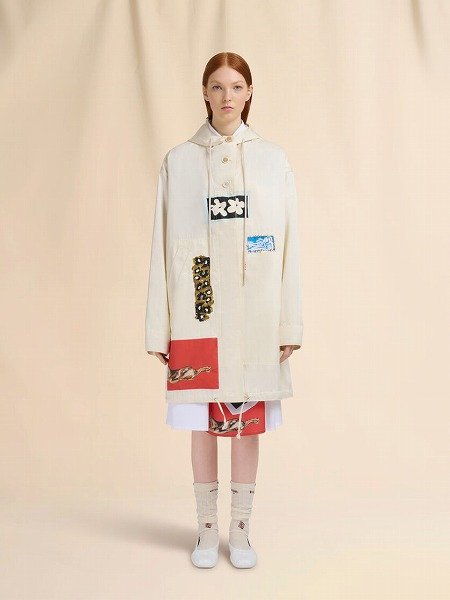 画像2: MARNI  クリーム タフタパーカー (2)