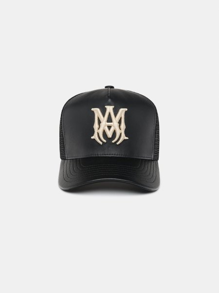 画像1: AMIRI LEATHER MA TRUCKER HAT (1)