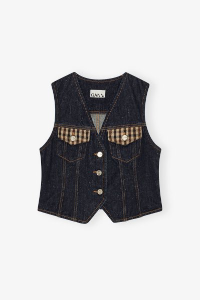 画像1: GANNI ガニー Neppy Denim Vest (1)
