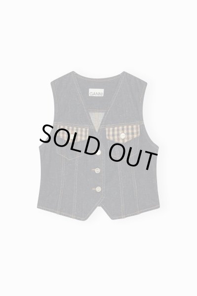 画像1: GANNI ガニー Neppy Denim Vest (1)