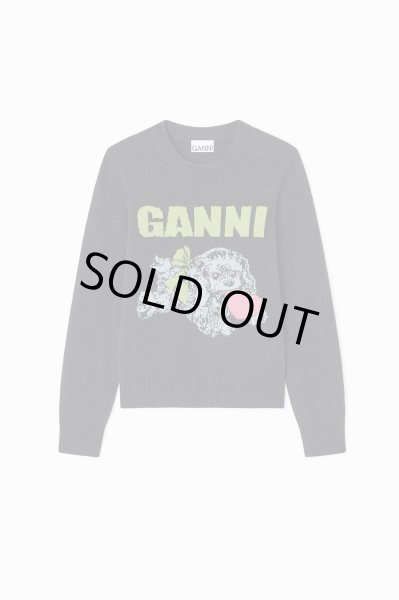 画像1: GANNI ガニー Dark Grey Puppy Wool Jumper (1)