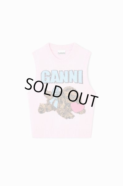 画像1: GANNI ガニー Pink Puppy Wool Vest (1)