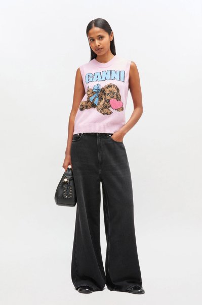 画像3: GANNI ガニー Pink Puppy Wool Vest (3)