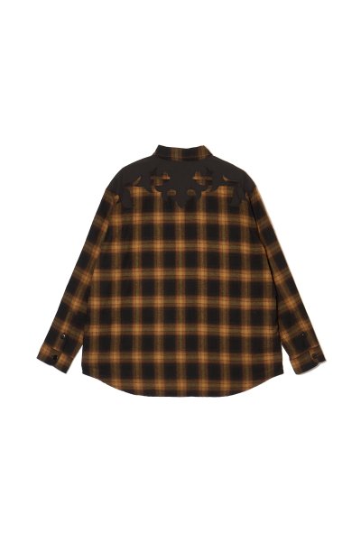 画像2: MAYO STUD LOOK EMBROIDERY CHECK SHIRT BEIGE (2)