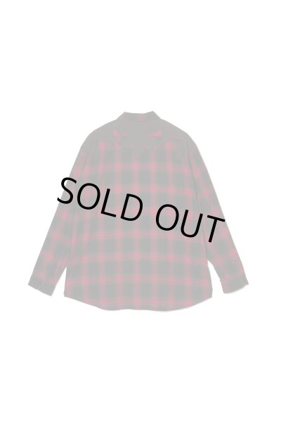 画像2: MAYO STUD LOOK EMBROIDERY CHECK SHIRT RED (2)