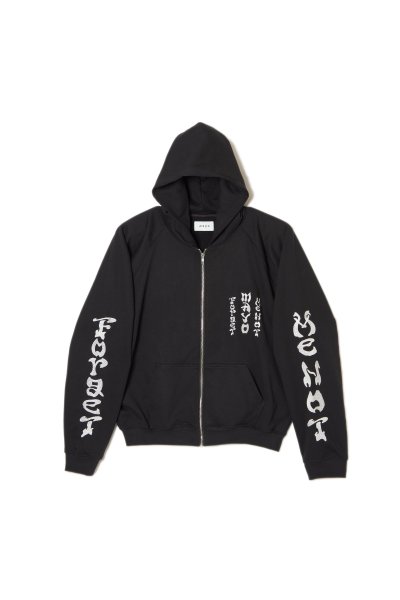 画像1: MAYO FORGET ME NOT EMBROIDERY ZIPUP HOODIE BLACK (1)