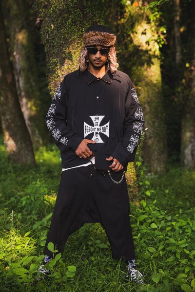 画像6: MAYO IRON CROSS EMBROIDERY REVERSIBLE COACH JKT BLACK x ORANGE (6)