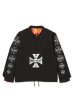 画像1: MAYO IRON CROSS EMBROIDERY REVERSIBLE COACH JKT BLACK x ORANGE (1)