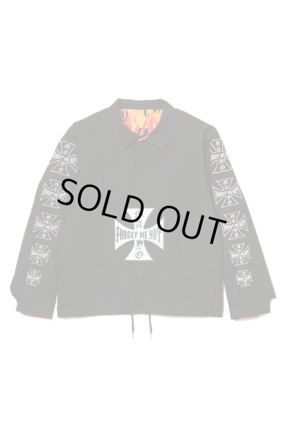 画像1: MAYO IRON CROSS EMBROIDERY REVERSIBLE COACH JKT BLACK x ORANGE (1)