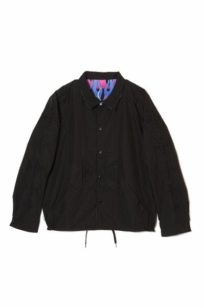 画像1: MAYO IRON CROSS EMBROIDERY REVERSIBLE COACH JKT BLACK x NAVY (1)
