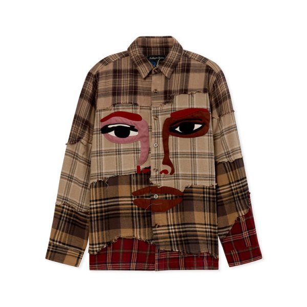 画像1: KIDSUPER Face Patchwork Flannel (1)