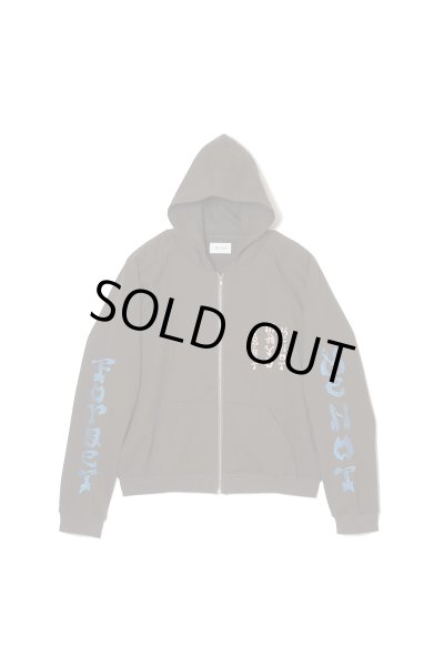 画像1: MAYO FORGET ME NOT EMBROIDERY ZIPUP HOODIE CHARCOAL (1)