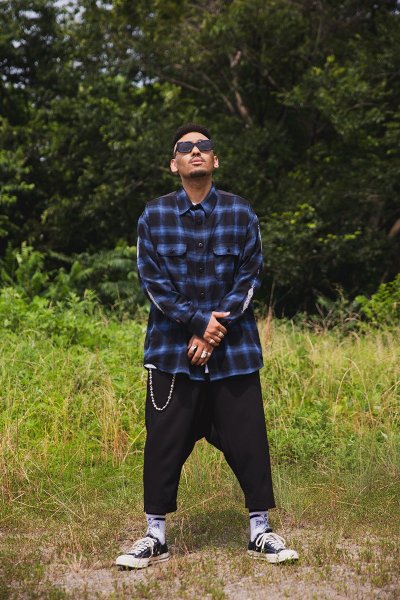 画像3: MAYO STUD LOOK EMBROIDERY CHECK SHIRT BLUE (3)