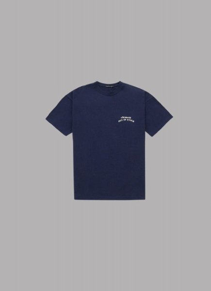 画像1: ALWAYS OUT OF STOCK　BASIC LOGO S/S TEE NAVY x OFF WHITE (1)