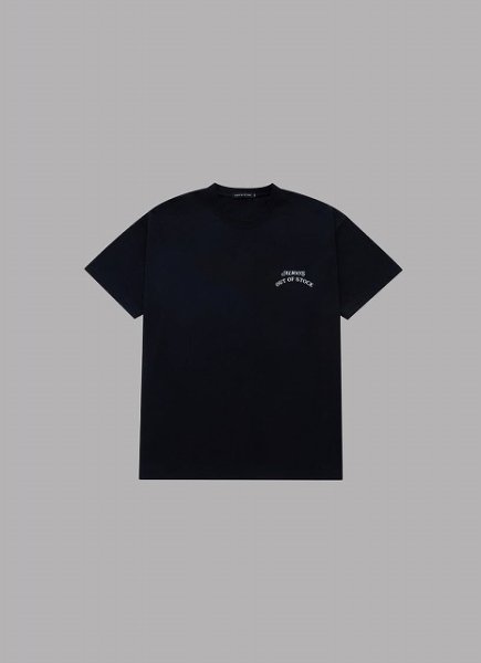 画像1: ALWAYS OUT OF STOCK　FLORAL BASIC LOGO S/S TEE-BLACK (1)