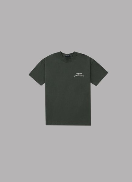 画像1: ALWAYS OUT OF STOCK　BASIC LOGO S/S TEE OLIVE x OFF WHITE (1)