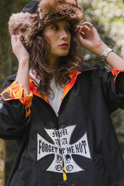 画像5: MAYO IRON CROSS EMBROIDERY REVERSIBLE COACH JKT BLACK x ORANGE (5)