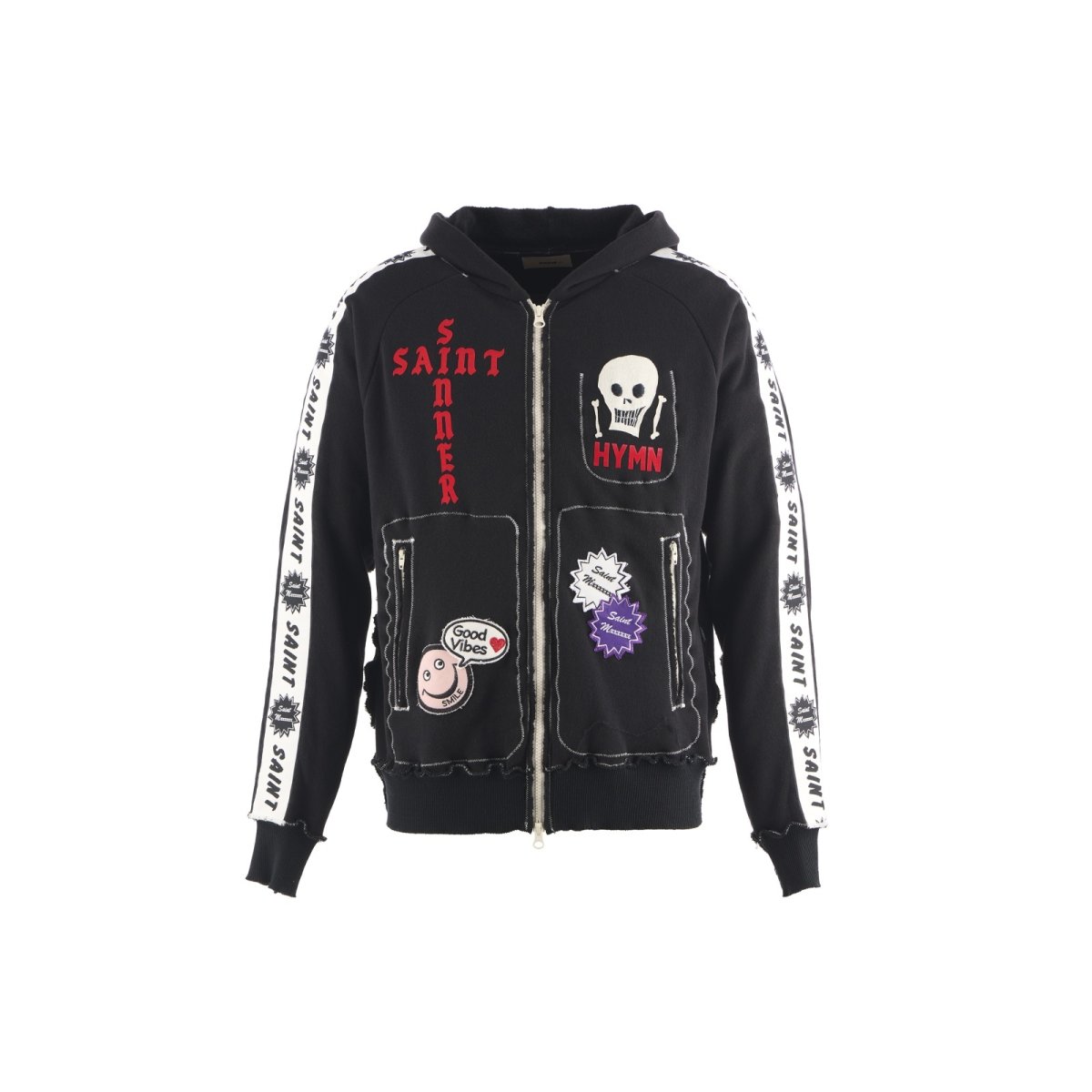 画像1: SAINT Mxxxxxx × A LOVE MOVEMENT ALM_KNIT ZIP HOODIE (1)