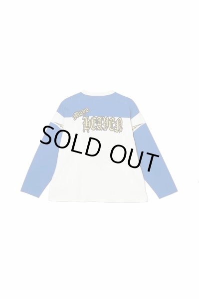 画像2: MAYO　ELECTRICAL MOUSE EMBROIDERY FOOTBALL LONG SLEEVE TEE WHITE x BLUE (2)