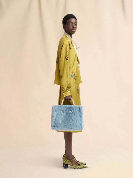 画像6: MARNI フェイクファー バスケットショッパー (6)