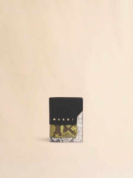 画像1: MARNI レザー製二つ折りウォレット (1)