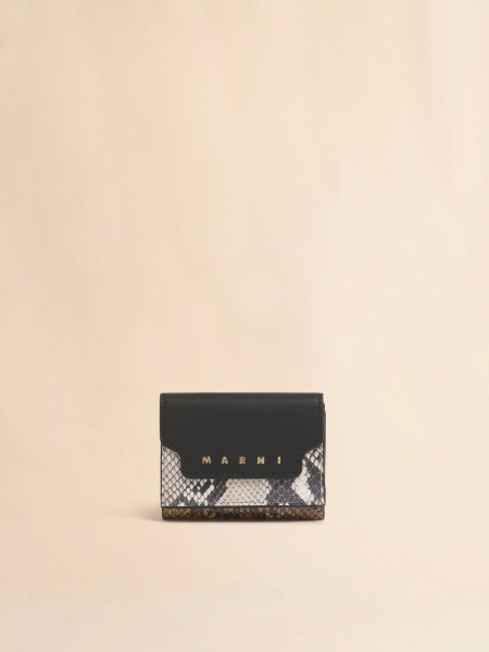 画像1: MARNI レザー製三つ折りウォレット (1)