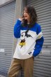 画像3: MAYO　ELECTRICAL MOUSE EMBROIDERY FOOTBALL LONG SLEEVE TEE WHITE x BLUE (3)