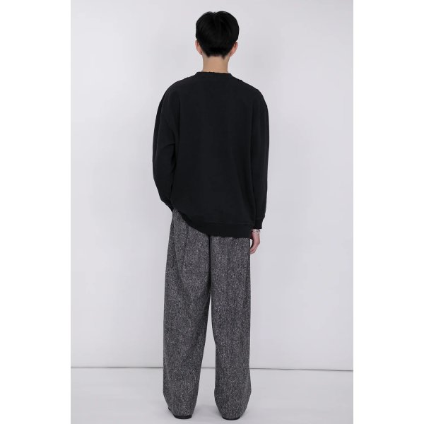 画像7: th products TARO HORIUCHI  Damaged College Sweatshirt / black (7)