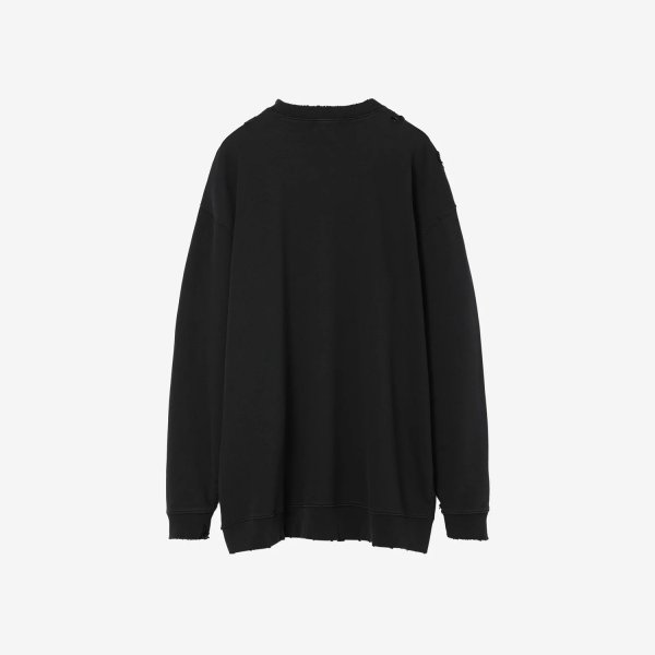 画像2: th products TARO HORIUCHI  Damaged College Sweatshirt / black (2)