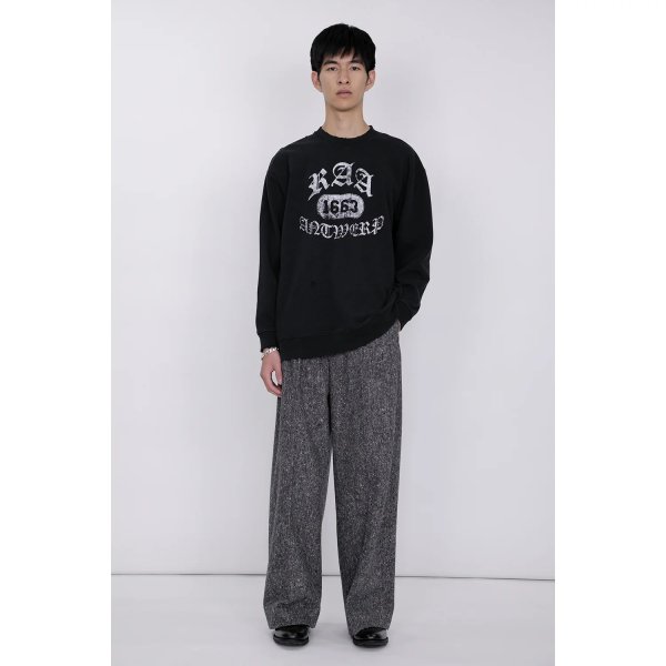 画像5: th products TARO HORIUCHI  Damaged College Sweatshirt / black (5)