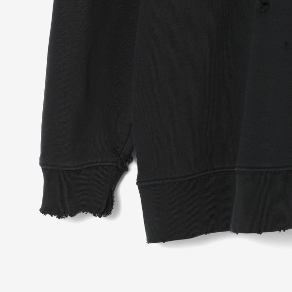 画像4: th products TARO HORIUCHI  Damaged College Sweatshirt / black (4)