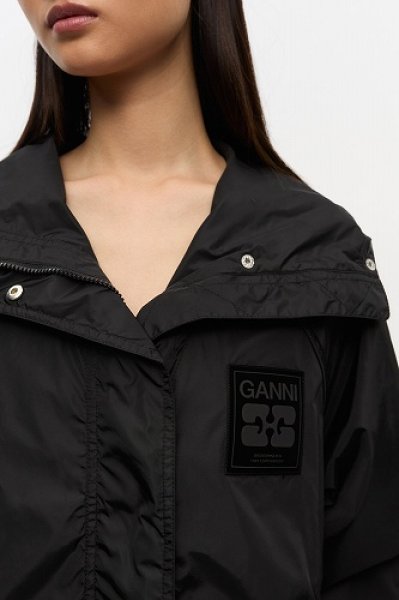画像6: GANNI ガニー Black Nylon Jacket (6)