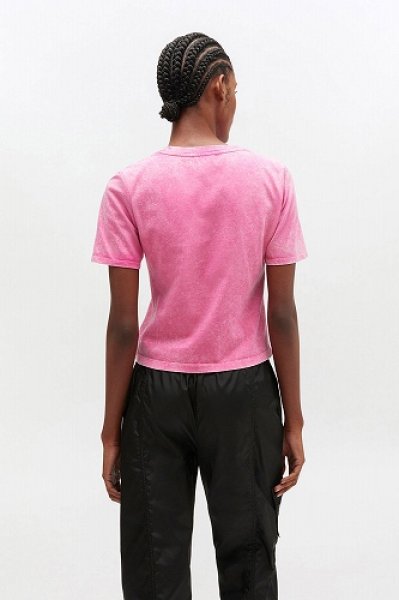 画像4: GANNI ガニー Pink Washed Heart Cropped T-shirt (4)