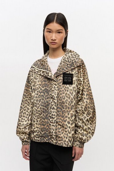 画像1: GANNI Leopard Nylon Jacket (1)