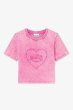 画像1: GANNI ガニー Pink Washed Heart Cropped T-shirt (1)