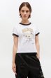 画像2: GANNI ガニー White Cropped Kitty T-shirt (2)